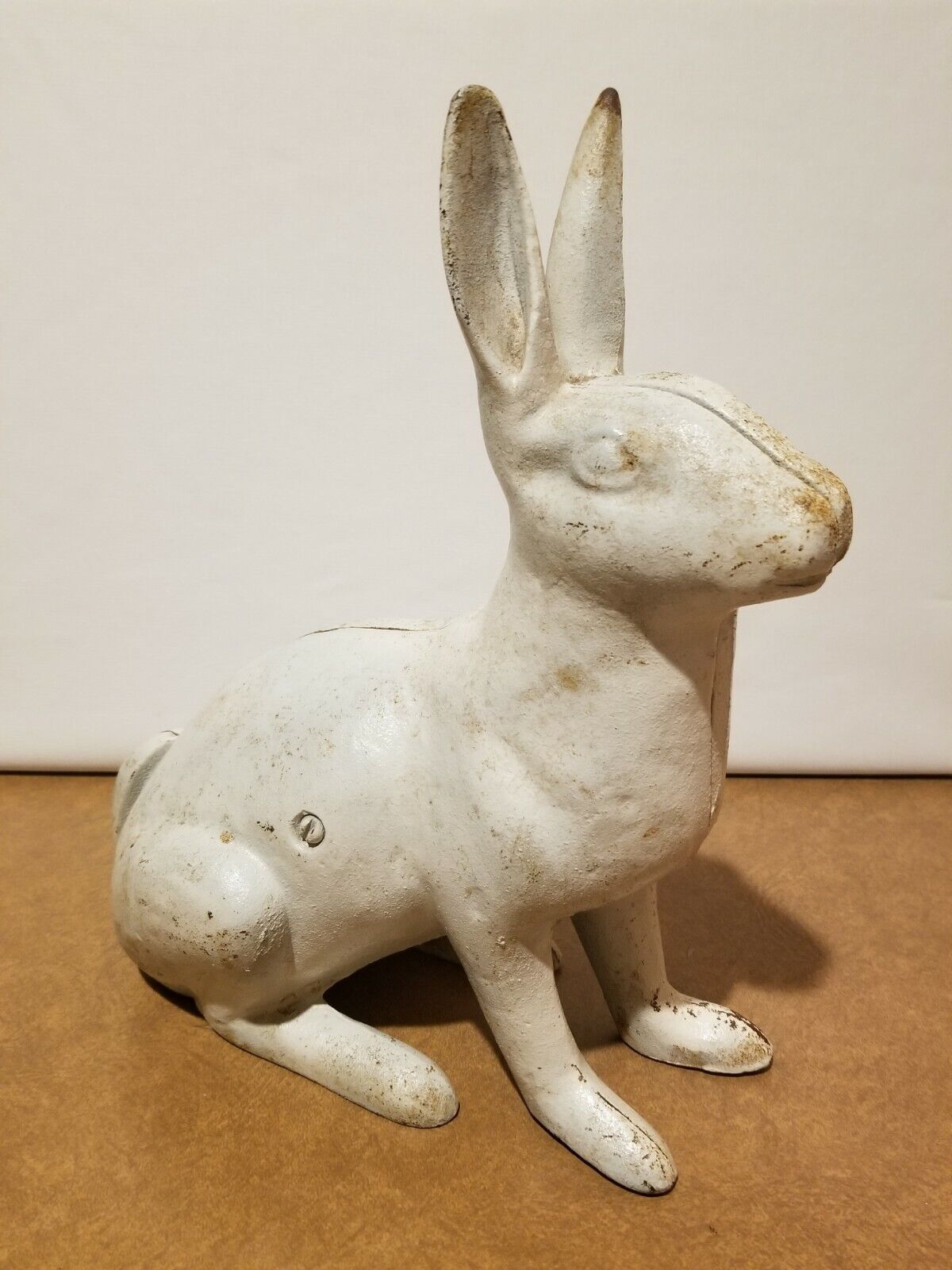 Antique Solid Cast Iron Bunny Rabbit Door Stop Figurine Garden Statue