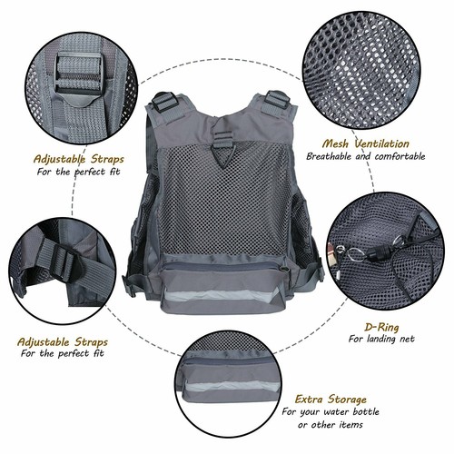 Maxcatch Fly Fishing Vest Adjustable Mutil-Pocket Packs with Breathable Mesh - Picture 5 of 11