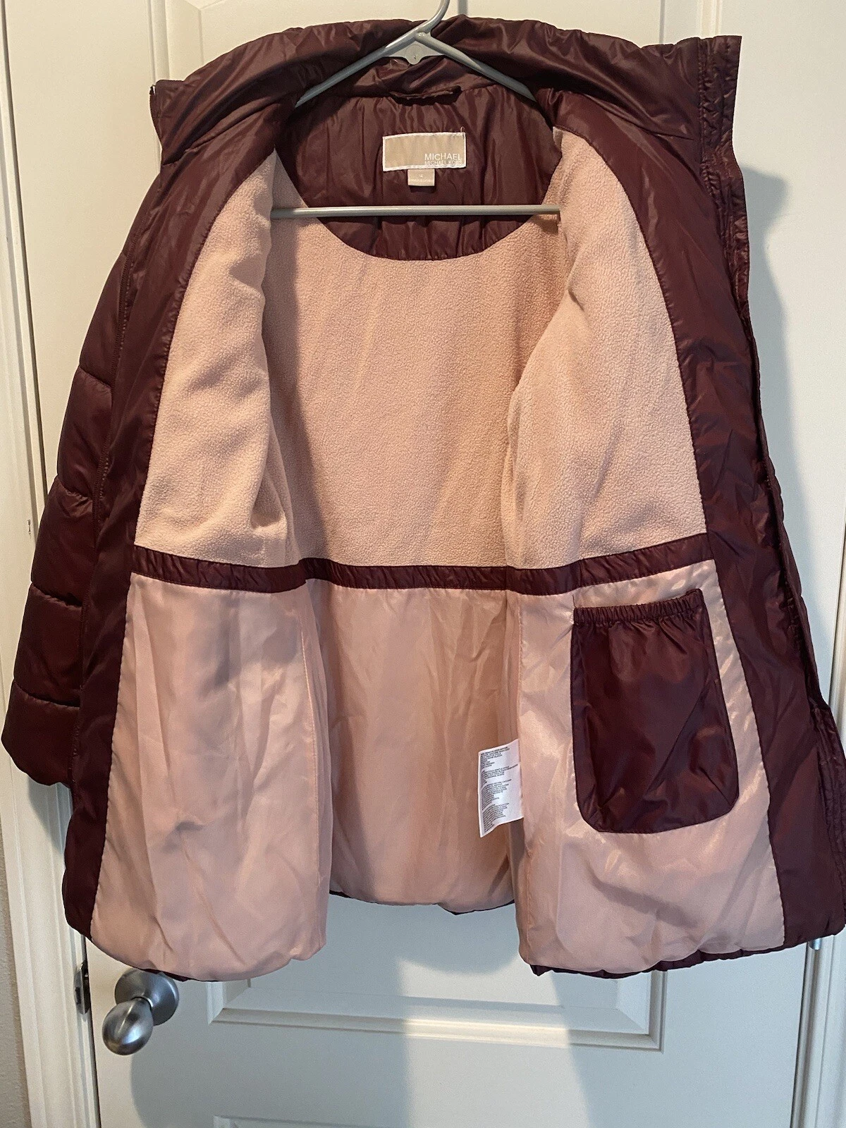 Giacca bambina Michael Kors taglia 14 rosa bordeaux senza cappuccio