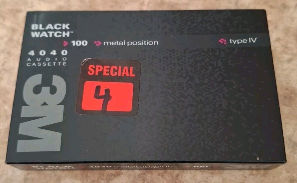 3M Black Watch 4040 100 Min. Metal Audio Cassette Tape. New (Factory Sealed) 3M Black Watch 4040 100 Min. Metal Audio Cassette Tape. New (Factory Sealed)