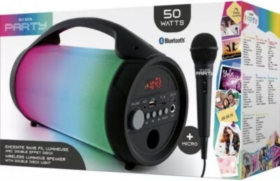 Bigben Bluetooth portabler Lautsprecher Party Lite Disco LED  Mikrofon AU379143