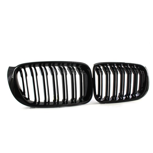 2 pezzi/set griglia anteriore doppia lamella nera lucida per BMW F25 X3 F26 X4 2015-17 griglia - Foto 4 di 7