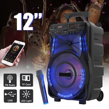 2700W 12'' Bluetooth Speaker Sub woofer Heavy Bass Sound System Party  Micphone
