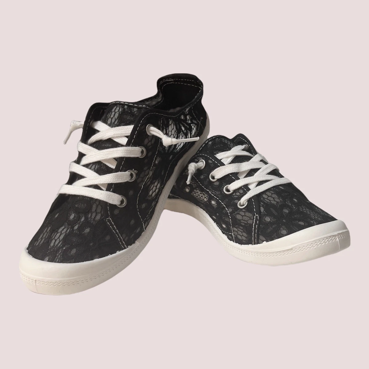 Black lace slip store on sneakers