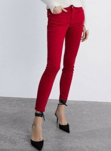 zara red jeans