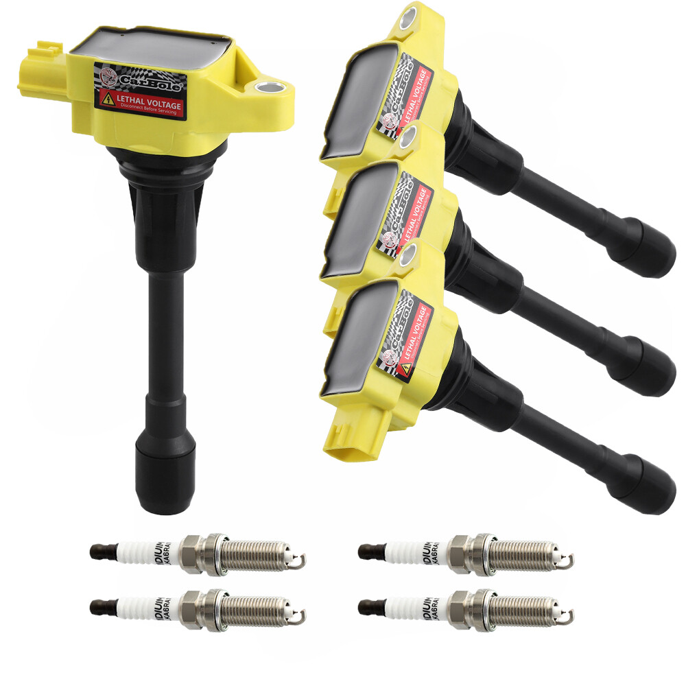 Spark Plug Cube 4 Ignition Coil + 4 Spark Plug For Nissan Altima Cube Rogue Infiniti ...