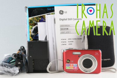 【美品】GE J1050 レッド　デジタルカメラ GE General Electric J1050 Digital Camera (10 Megapixels, 5