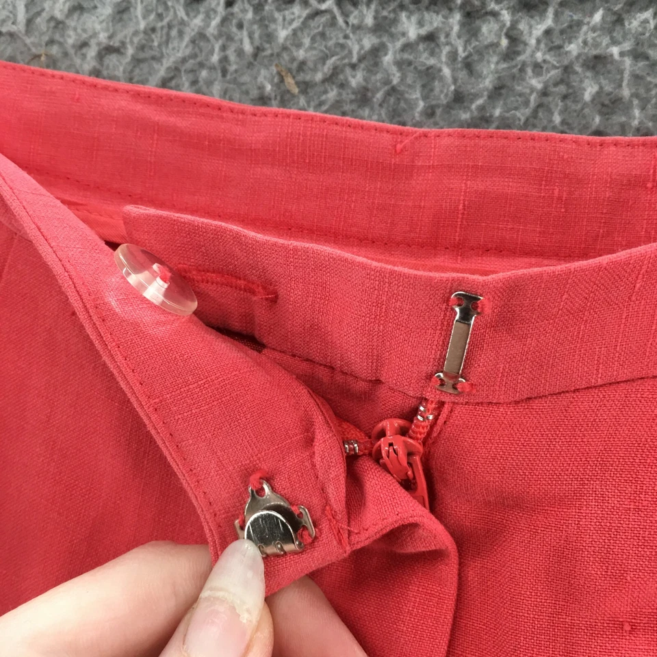 Laura Ashley Ankle Pants Womens 10 (actual 30x28) Coral High Rise Flat Front NEW Foto 3 de 4