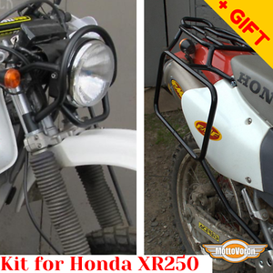 For Honda Xr 250 Rack Luggage System Xr250r Headlight Protector Motard Kit Bonus Ebay