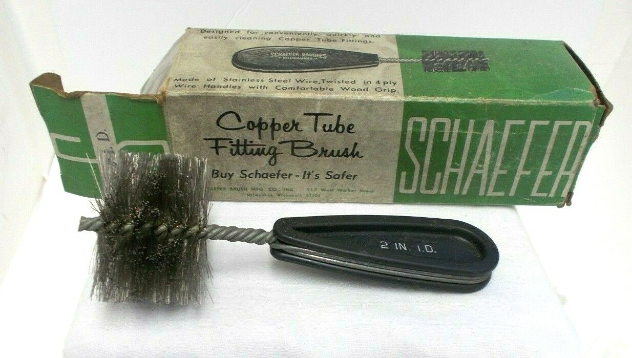 Schaefer Copper Tube Fitting Brush W/Box 2 Inch I.D. U.S.A Made Plumbing Display