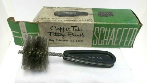 Schaefer Copper Tube Fitting Brush W/Box 2 Inch I.D. U.S.A Made Plumbing Display