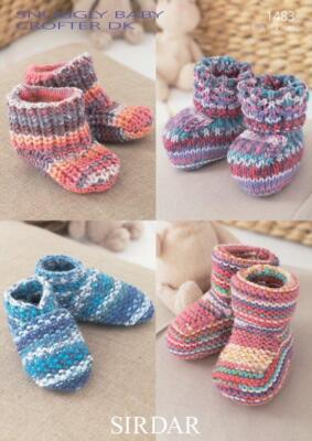 Sirdar Strickmuster Baby Crofter DK, Baby-Schuhe und Boots 1483