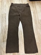 Vtg usa LEVIS 517 1529 bootcut corduroy pants white tab hippie Sz 36x30
