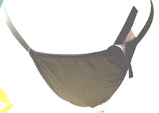 Victorias secret M Rare Vintage Satin Olive   Green Tiny String Thong Panty