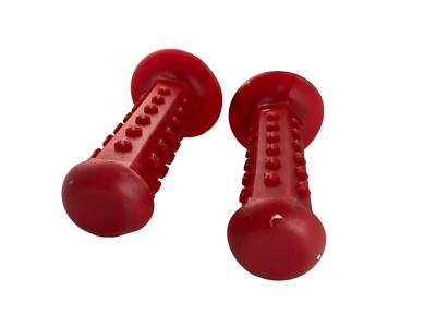 Bicycle grips red with stars vintage plastic rubber circa 1970 stars