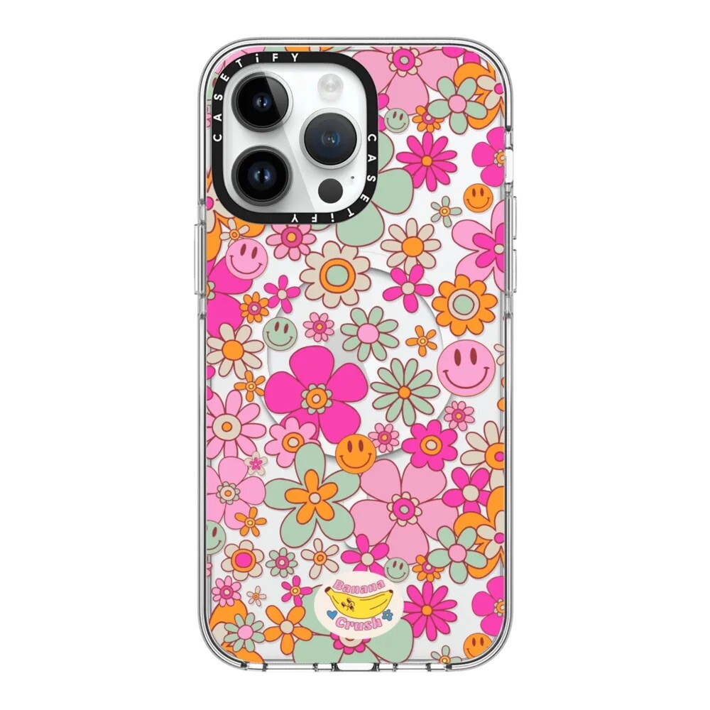Casetify iPhone 14 Pro Max Case Groovy Clear Banana Crush Design-image