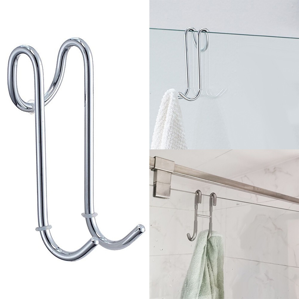 Haken Für Glastüren & Schränke – 2 Stück, Edelstahl, Rutschfest, Einfach Zu Montieren, Für Bad & Küche