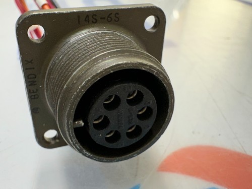 Bendix MilSpec Circular Connector MS3102A-14S-6S 6-Pin Female Panel Mount - Picture 2 of 3