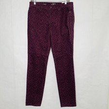 Ann Taylor LOFT Corduroys Women 28/6 Purple Modern Skinny Patterned