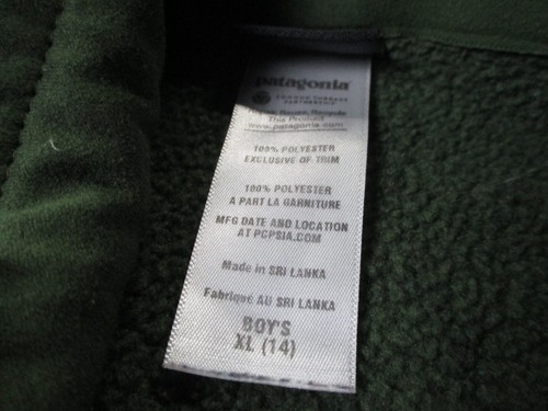 Patagonia Jacket Boys XL 14 Green Better Sweater Fleece Hiking Outdoor Camping - Picture 6 of 9