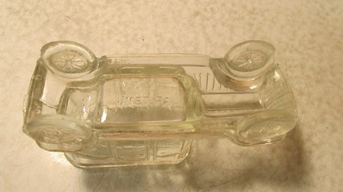 Antique Glass Candy Container Victory Sedan with 6 Vents - Picture 3 of 3