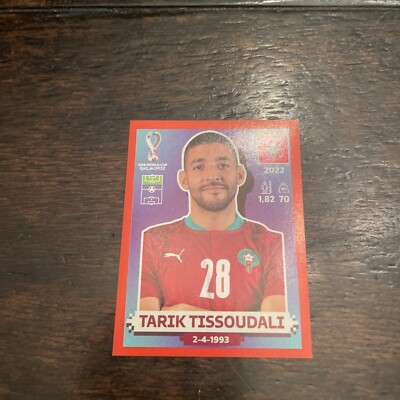 Tarik Tissoudali MAR20 Red Parallel 2022 FIFA World Cup Qatar Panini Sticker
