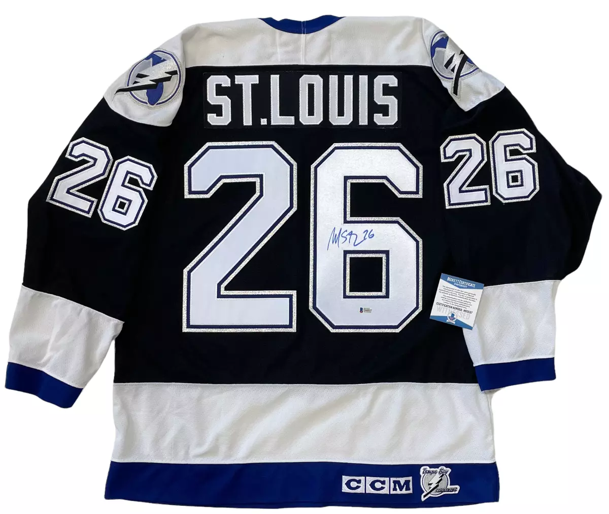 MARTIN ST. LOUIS SIGNED 2004 LIGHTNING STANLEY CUP JERSEY BECKETT