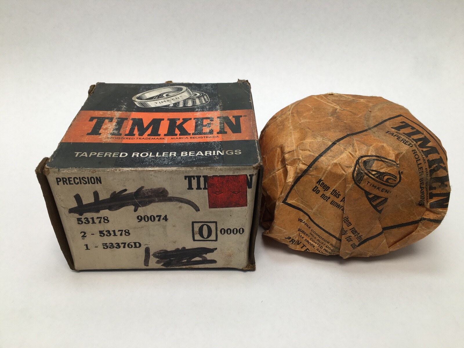 Timken 53178-90074 1-3/4 ID Tapered Bearing Cone & Cup Set 3-3/4 OD USA Made