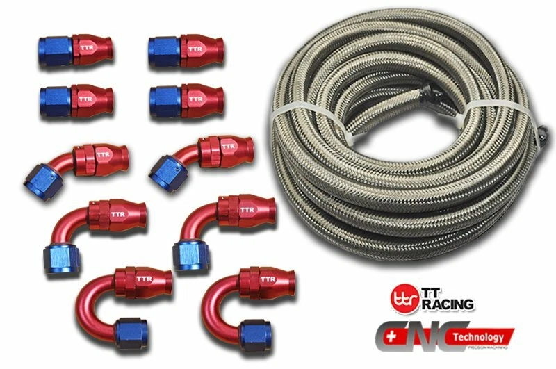 PTFE Fuel Hose Stainless Steel Fitting Kit / Fitting ONLY E85 Ethanol Safe - Image 2 of 4