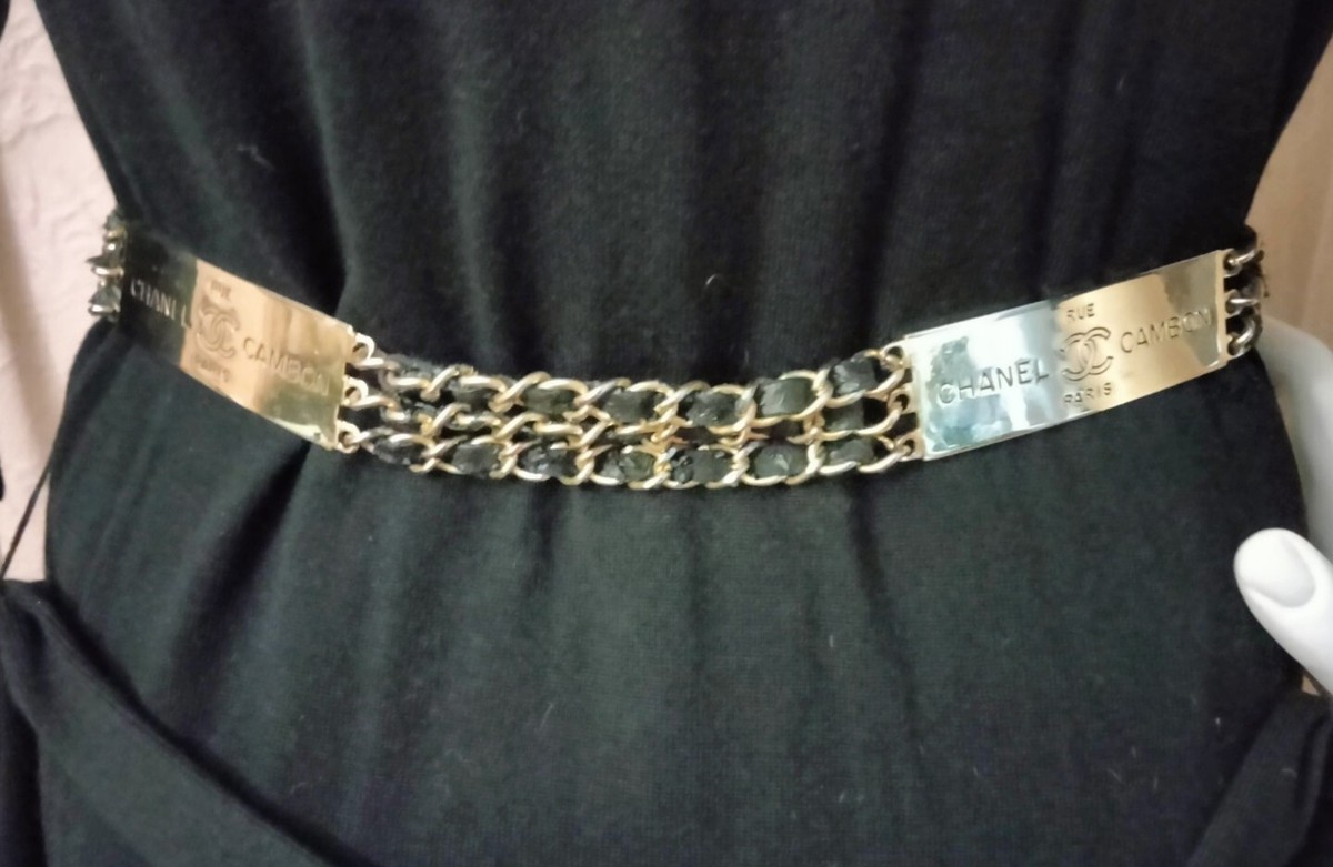 小物 CHANEL vintage belt CHANEL Vintage 93P CC Logo Chain Belt Accessory Gold Metal