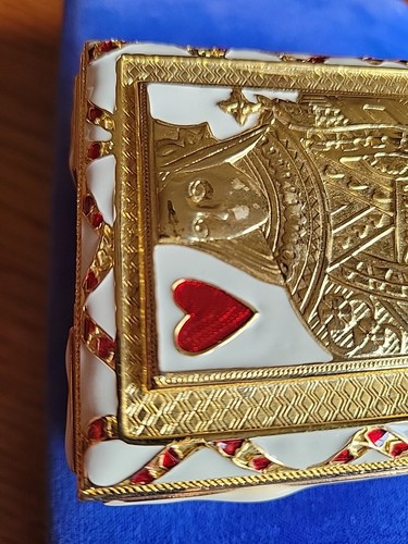 Edgar Berebi Queen Of Hearts Card Box Limited Edition Gold Plate Enamel READ - Picture 8 of 24