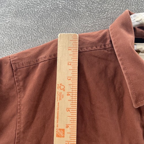 eddie buaer mens size TXL orange canvas fleece lined button up work shirt - Picture 3 of 12