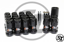 PROJECT KICS R40 ICONIX 12X1.5 16+4 PCS MATTE BLACK LUG NUTS WITH LOCKS ACORN