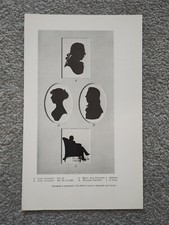 Silhouettes of the Penkett Family, Wallasey, Merseyside - Antique Print - 1929