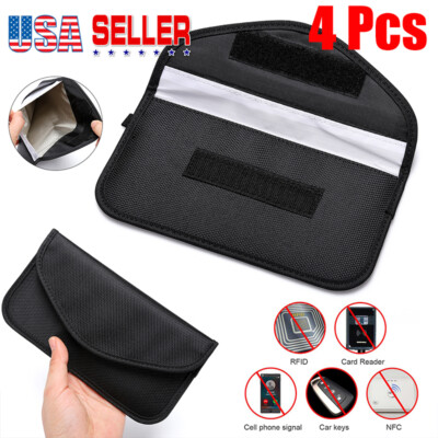4 Pcs Faraday Bag RFID Signal Blocking Shielding Pouch Cell Phone Wallet Blocker