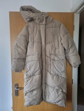 Next Emma Willis Long Padded Duvet Coat Beige Uk 16 Petite Shower Resistant