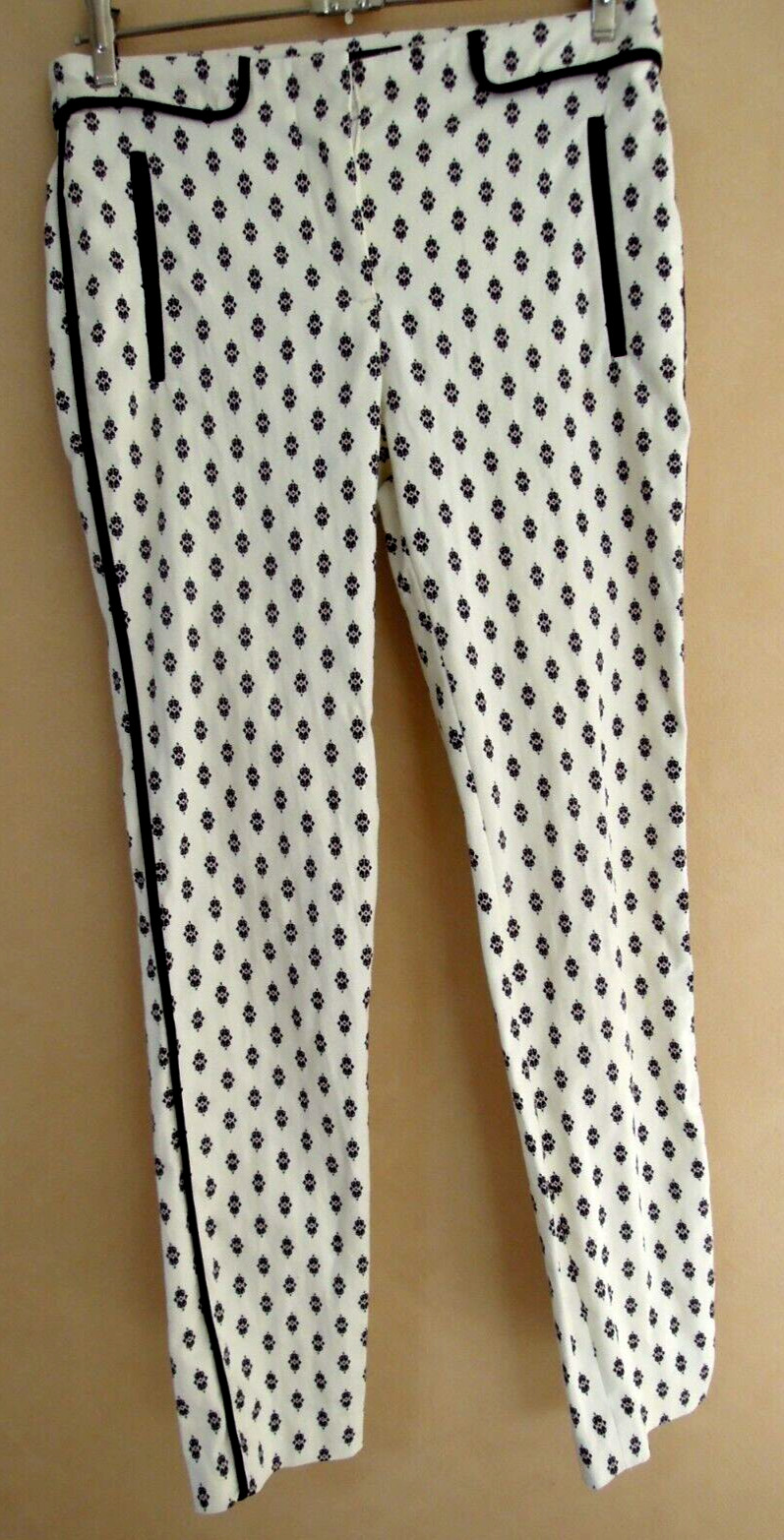 ZARA BASIC  Cream Patterned  SKINNY STRETCH PANTS… - image 1