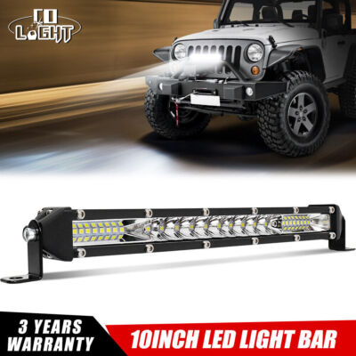 10Inch LED Work white Light Bar Fog Driving Lamp for Jeep Offroad 4X4 SUV Truck