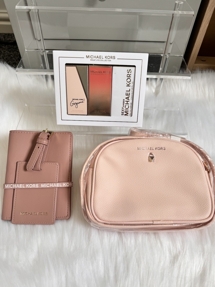 MICHAEL KORS MINI/MINIATURE PERFUME +CROSSBODY BAG+PASSPORT HOLDER