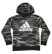 adidas AOP Liquid Camo Pullover Hoodie Black  White Kids Small US 8 NWT MSRP 50