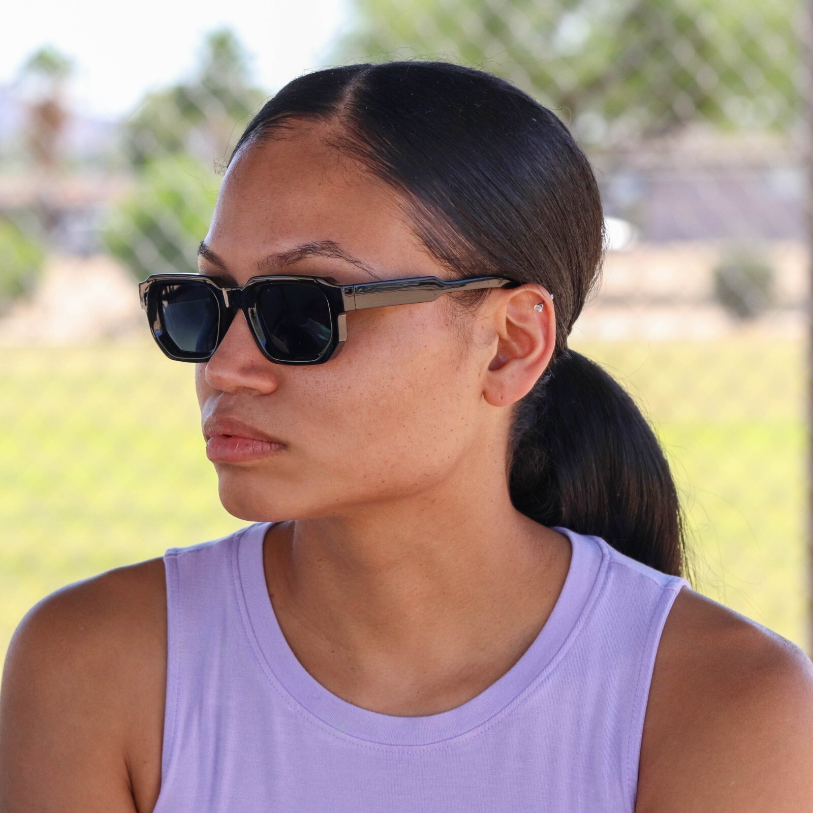 Vintage Square Sunglasses for Men and Women, Trendy Chunky Rectangle Retro Punk