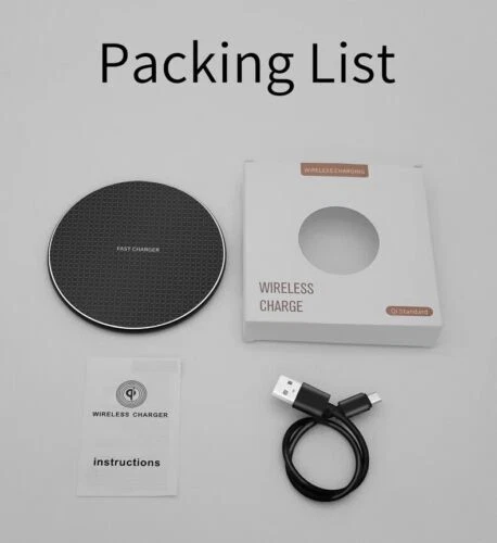 Base de carga rápida inalámbrica Qi para teléfono celular Samsung iPhone Android Foto 2 de 2