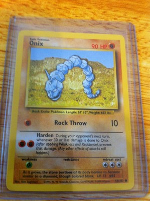 1995 Pokemon 1st Edition Onix 56 102 Nm Or Better Ebay