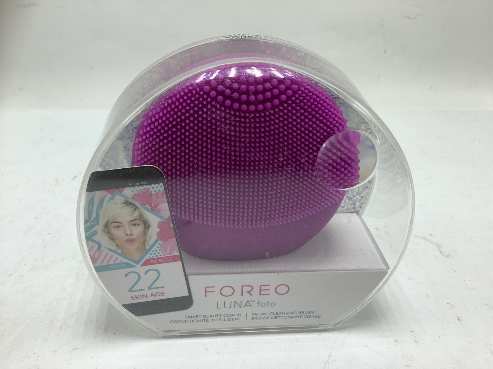 FOREO LUNA FOFO SMART FACIAL CLEANSING DEVICE BRUSH FUCHSIA HOT PINK~NEW