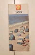 1963 SHELL Florida Gas Service Station Road Map