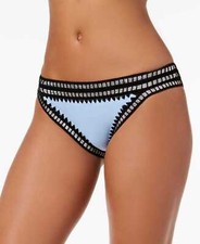 Bar III Women s Be Weave It Cheeky Bikini Bottoms Swimwear Blue Medium