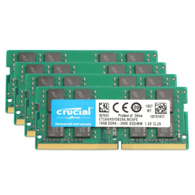 Crucial 64GB (4x 16GB) DDR4 SODIMM 2666MHz RAM Kit 2019 2020 iMac  