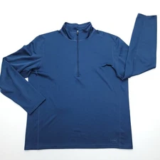 REI Pullover Men XL Blue 1/4 Zip Base Layer Long Sleeve Polartec Mock Neck