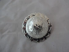 New Hansen Western Gear Scarf Slide Bandana Concho 1 1/2 Kansas Pico Silverplate