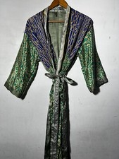 Indian Bathing Gown Pure Silk Sari Kimono Bridal Gown Night Wear Kimono